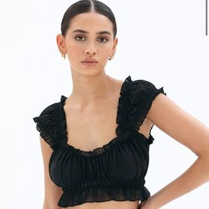 Glassons black barmaid crop top
